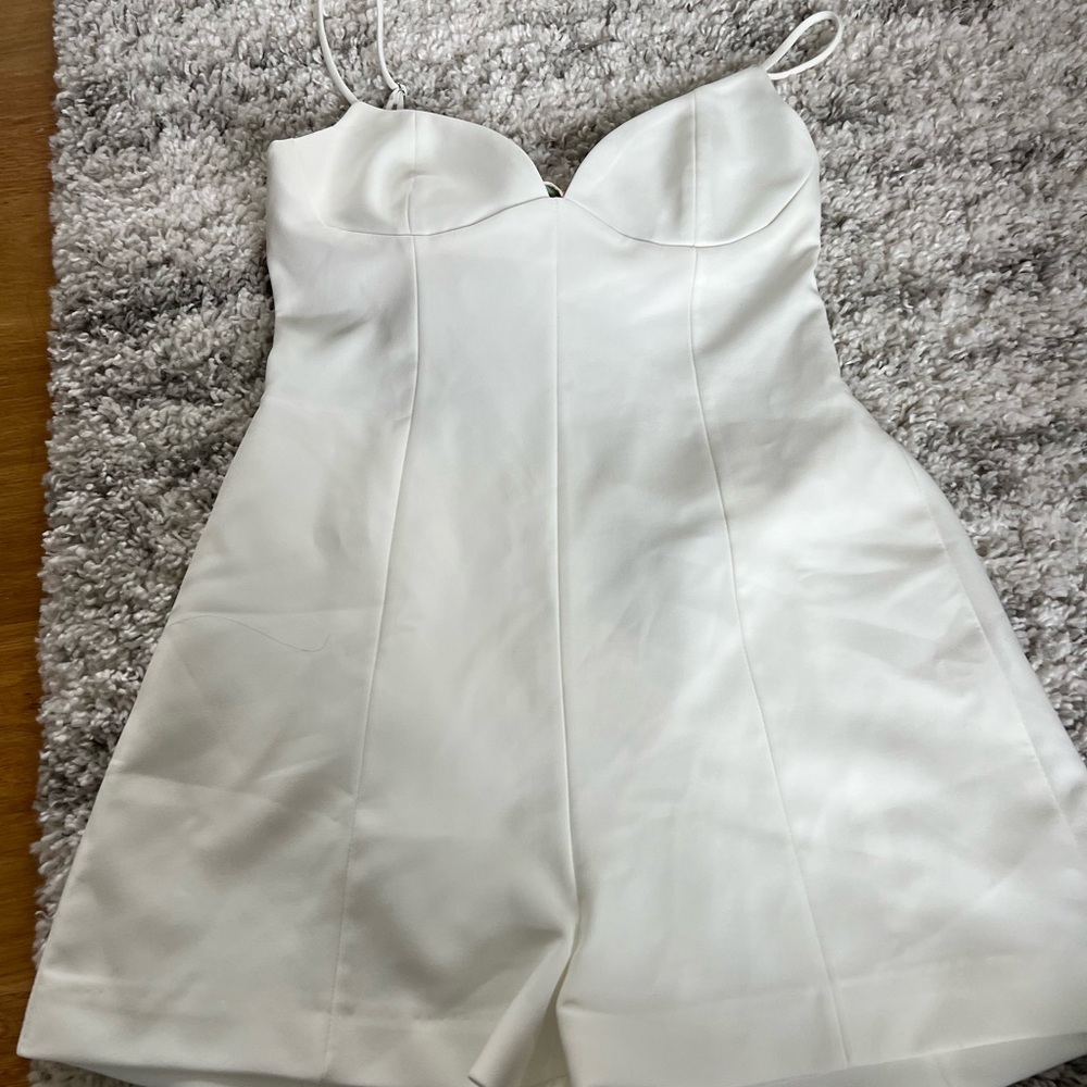 Zara White Mini Dress with Spaghetti Straps - Picture 3 of 8